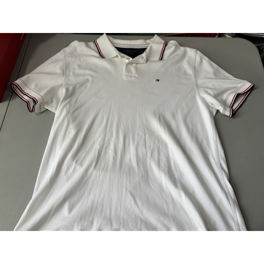 Slim Fit Tommy Hilfiger XL White, Blue, Red Polo